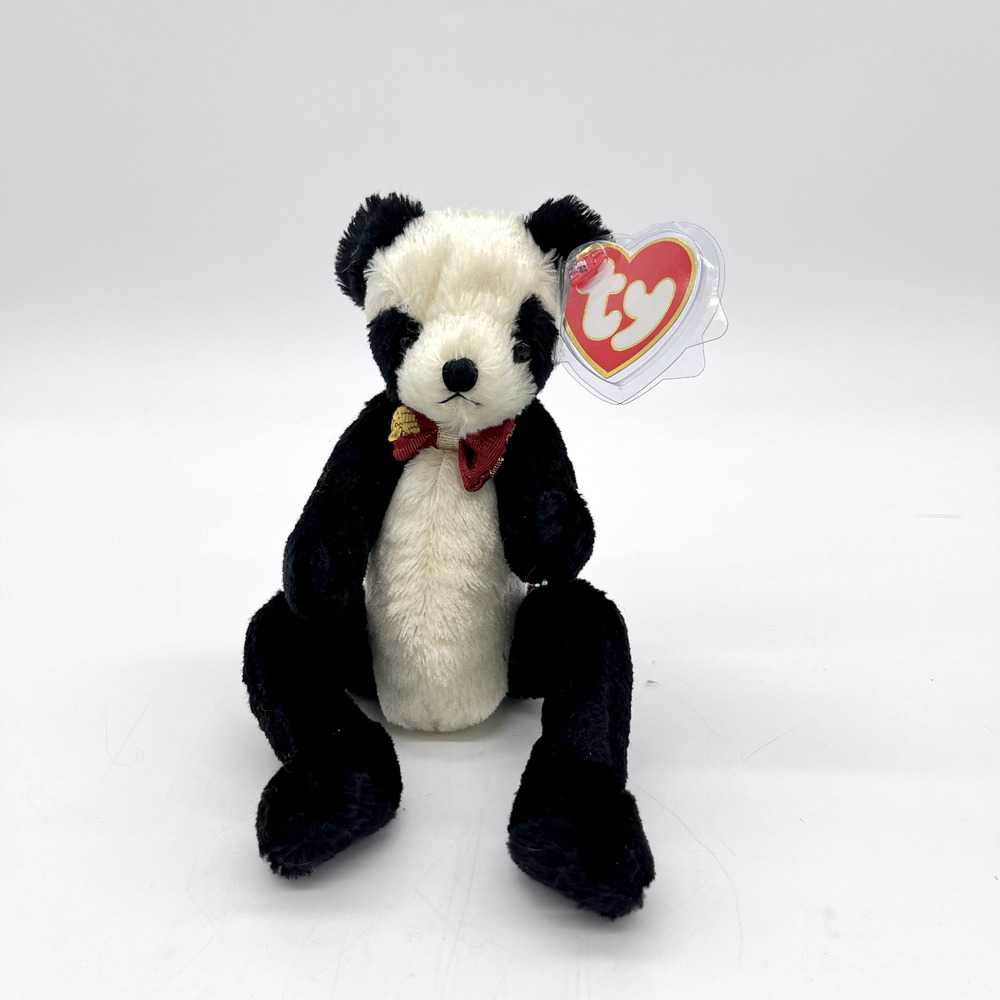 Immaculate Ty Attic Treasures Easton Panda Bear 8" Vintage Jointed Good Fortune